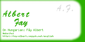 albert fay business card
