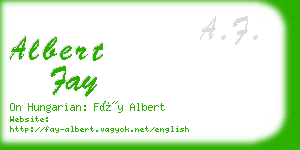 albert fay business card